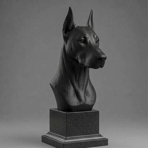 Busto 026-doberman - Preto Carbono