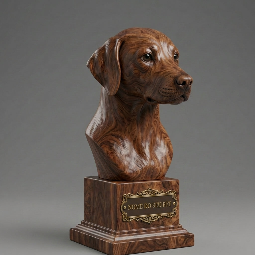 Busto Decorativo Personalizado Dálmata | Escultura 3D com Nome Gravado
