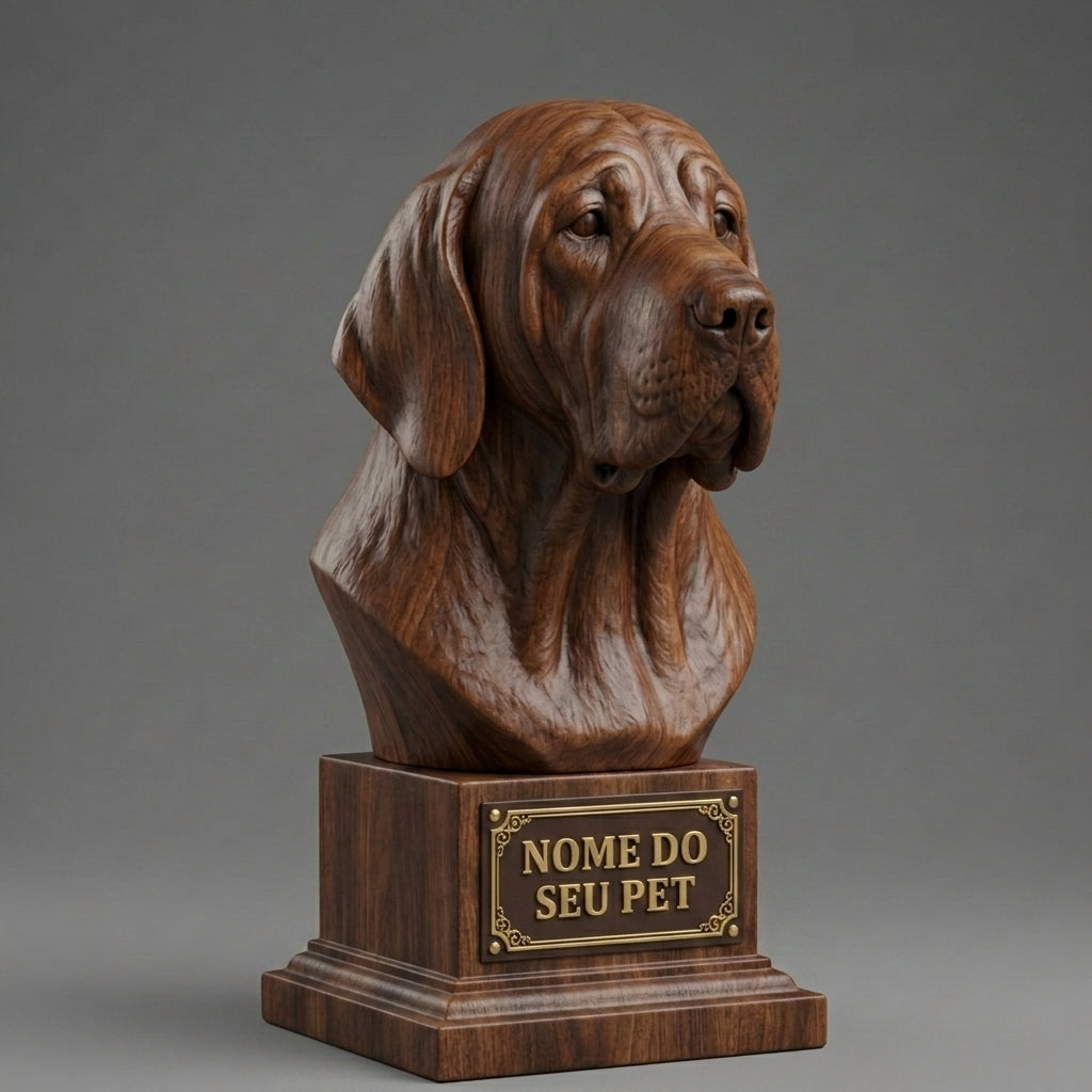 Busto Decorativo Personalizado Fila Brasileiro | Escultura 3D com Nome Gravado