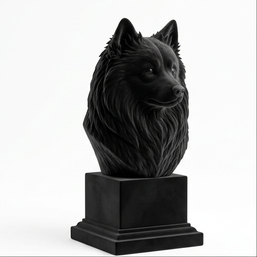 Busto 071-japanese-spitz - Preto Carbono