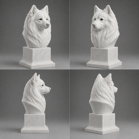 Busto Spitz Japones — fundo branco