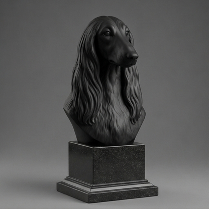 Busto Decorativo Personalizado Afghan Hound | Escultura 3D com Nome Gravado