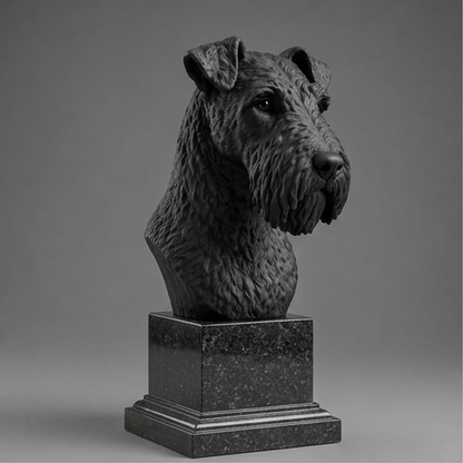 Busto Decorativo Personalizado Airedale Terrier | Escultura 3D com Nome Gravado