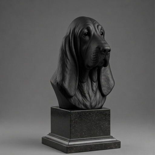 Busto Decorativo Personalizado Basset Hound | Escultura 3D com Nome Gravado
