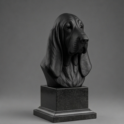 Busto Decorativo Personalizado Basset Hound | Escultura 3D com Nome Gravado