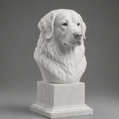 Busto Decorativo Bernese Mountain Dog Personalizado | Escultura Artesanal em 7 Materiais (da sua escolha)