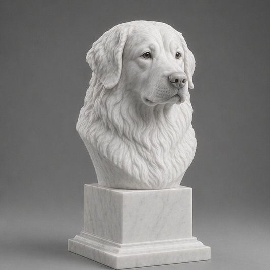 Busto Decorativo Bernese Mountain Dog Personalizado | Escultura Artesanal em 7 Materiais (da sua escolha)