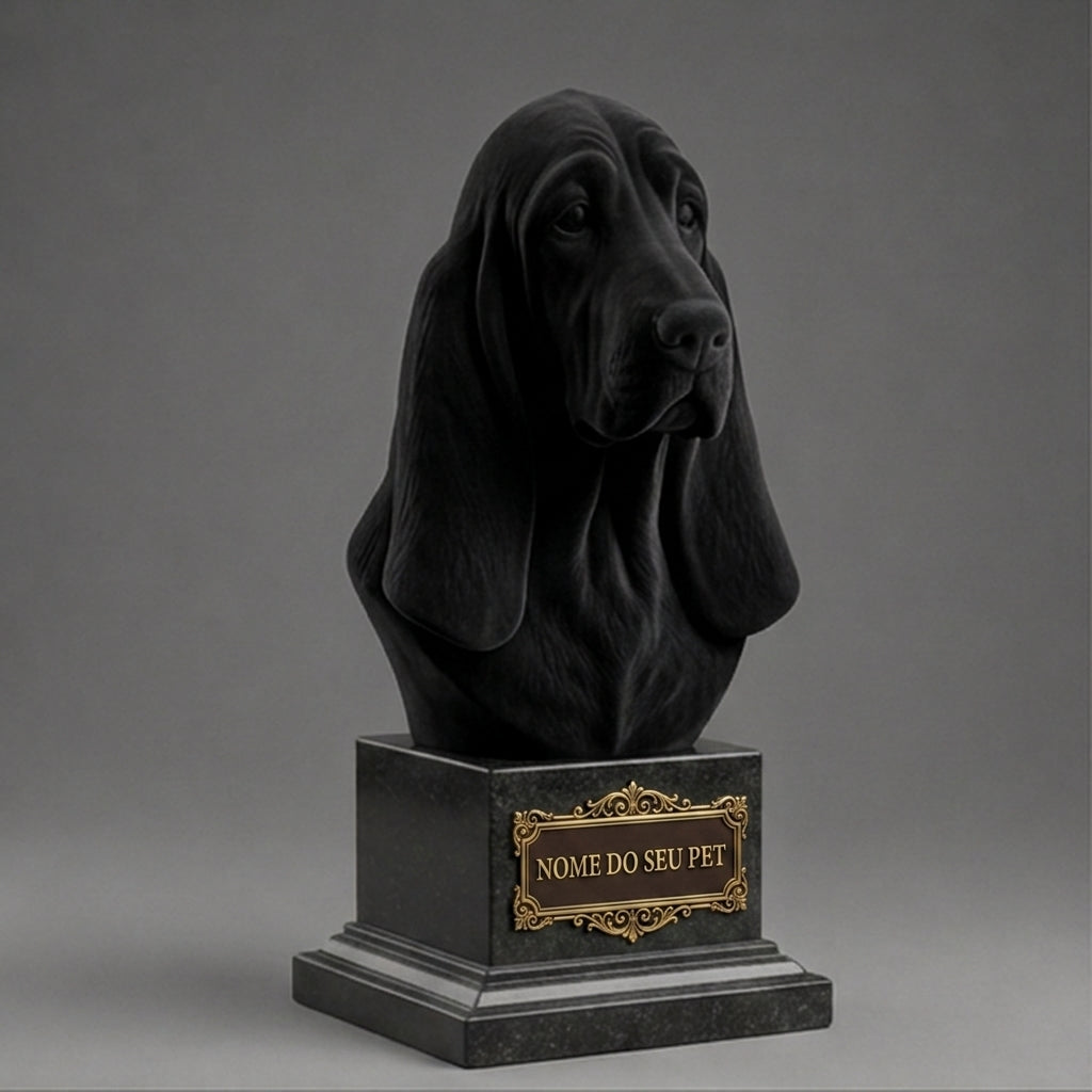 Busto Decorativo Personalizado Bloodhound | Escultura 3D com Nome Gravado