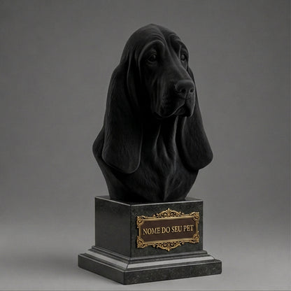 Busto Decorativo Personalizado Bloodhound | Escultura 3D com Nome Gravado