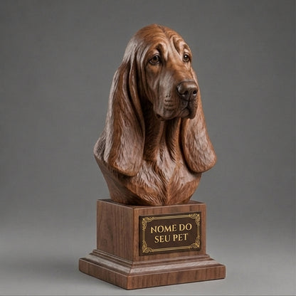 Busto Decorativo Personalizado Bloodhound | Escultura 3D com Nome Gravado