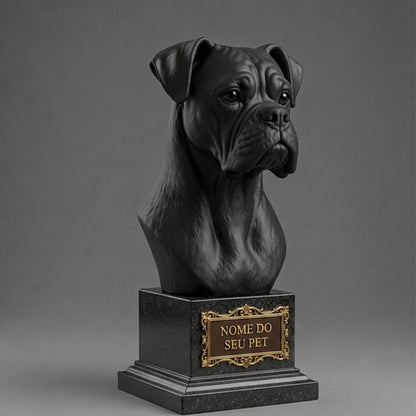Busto Decorativo Personalizado Boxer | Escultura 3D com Nome Gravado