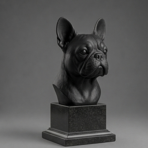 Busto 017-french-bulldog - Preto Carbono