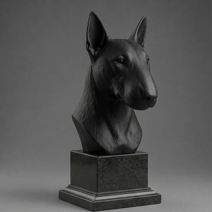 Busto Decorativo Personalizado Bull Terrier | Escultura 3D com Nome Gravado