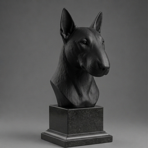 Busto Decorativo Personalizado Bull Terrier | Escultura 3D com Nome Gravado