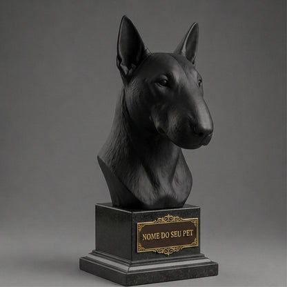Busto Decorativo Personalizado Bull Terrier | Escultura 3D com Nome Gravado
