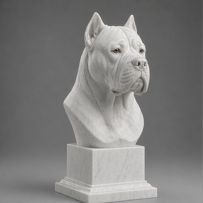 Busto Decorativo Cane Corso Personalizado | Escultura Artesanal em 7 Materiais (da sua escolha)