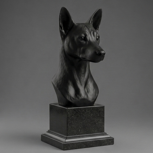 Busto 025-dachshund - Preto Carbono