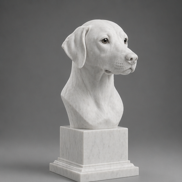 Busto Decorativo Dálmata Personalizado | Escultura Artesanal em 7 Materiais (da sua escolha)
