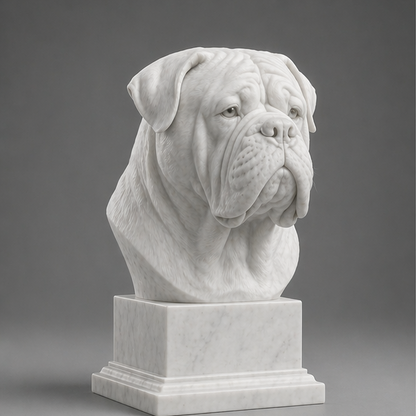 Busto Decorativo Dogue de Bordeaux Personalizado | Escultura Artesanal em 7 Materiais (da sua escolha)