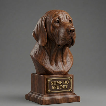 Busto Decorativo Personalizado Fila Brasileiro | Escultura 3D com Nome Gravado