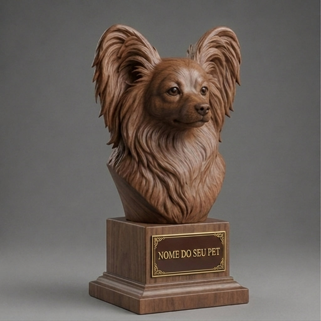 Personalized Papillon Decorative Bust