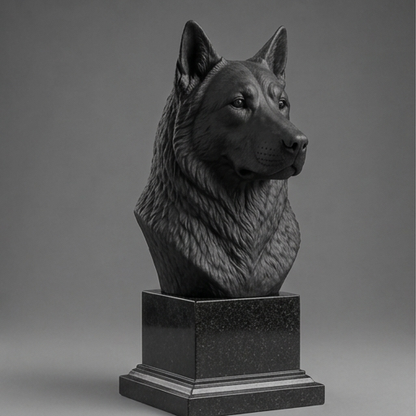 Busto 038-siberian-husky - Preto Carbono