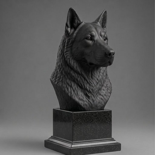 Busto 038-siberian-husky - Preto Carbono