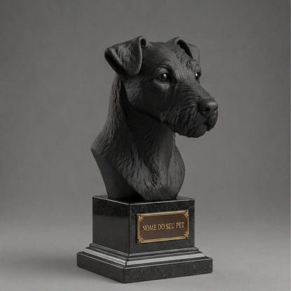 Busto Decorativo Personalizado Jack Russell Terrier | Escultura 3D com Nome Gravado