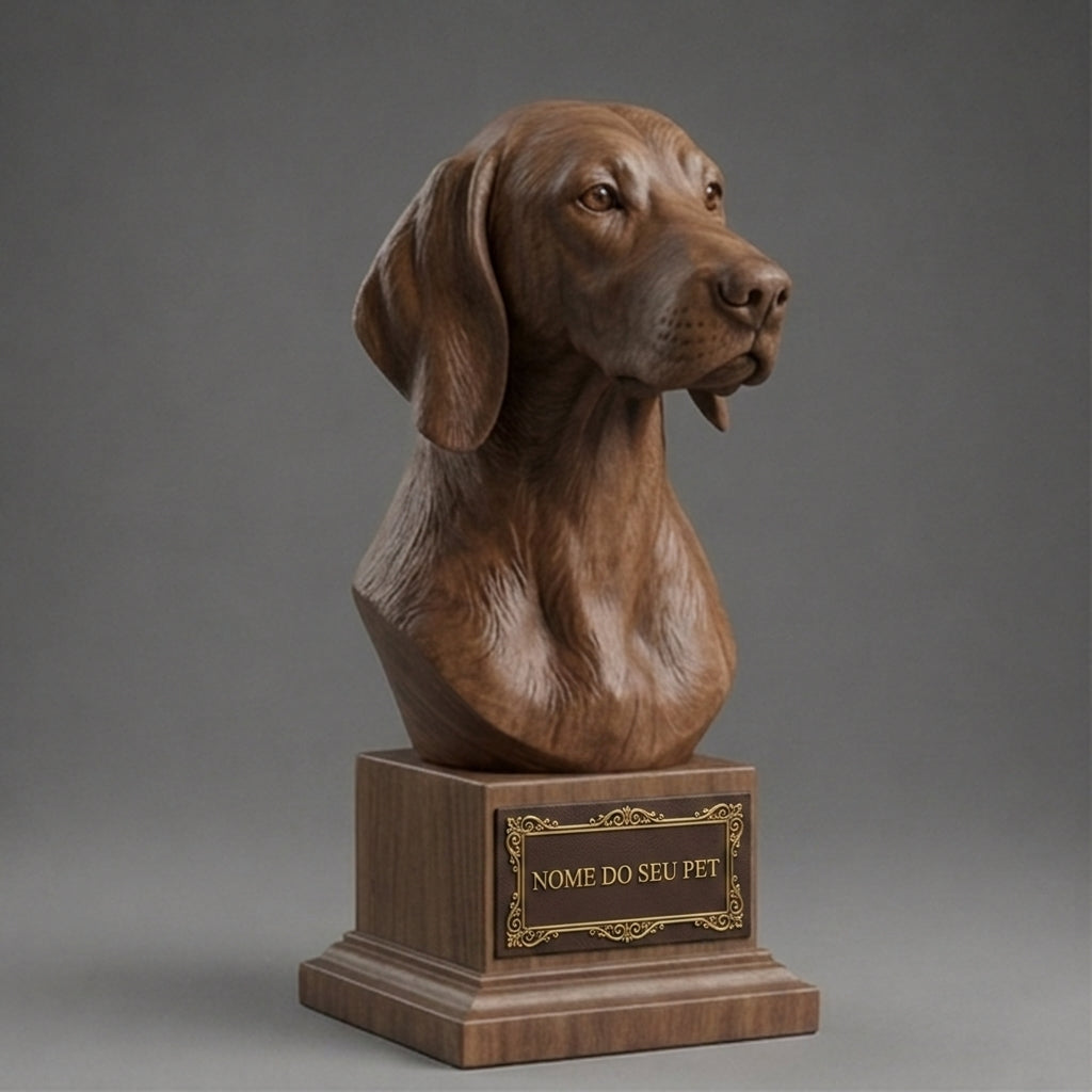 Busto Decorativo Personalizado Pointer | Escultura 3D com Nome Gravado