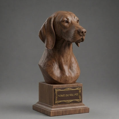 Busto Decorativo Personalizado Pointer | Escultura 3D com Nome Gravado