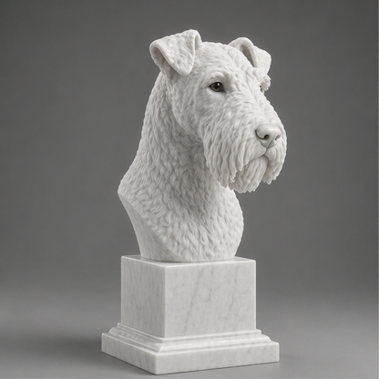 Busto Decorativo Kerry Blue Terrier Personalizado | Escultura Artesanal em 7 Materiais (da sua escolha)