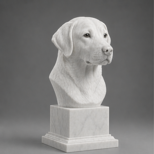 Busto Decorativo Labrador Personalizado | Escultura Artesanal em 7 Materiais (da sua escolha)