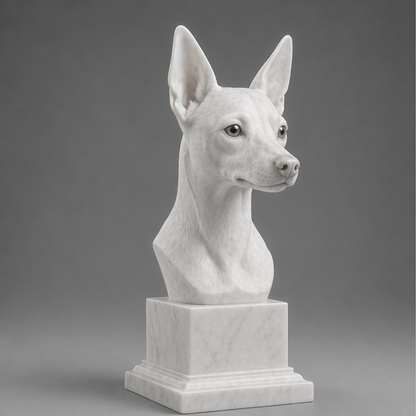 Busto Decorativo Pinscher Miniatura Personalizado | Escultura Artesanal em 7 Materiais (da sua escolha)