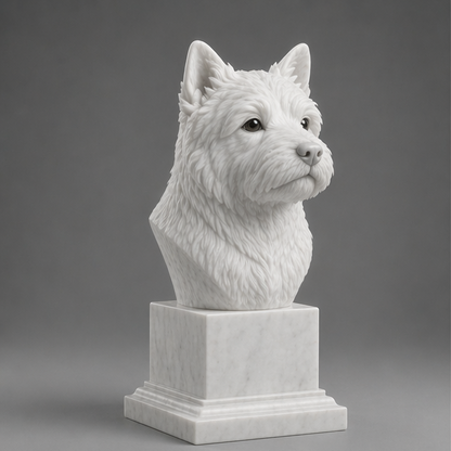 Busto Decorativo Norwich Terrier Personalizado | Escultura Artesanal em 7 Materiais (da sua escolha)