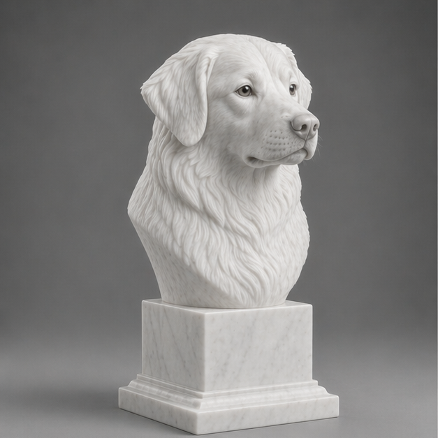 Busto Decorativo Nova Scotia Duck Tolling Retriever Personalizado | Escultura Artesanal em 7 Materiais (da sua escolha)
