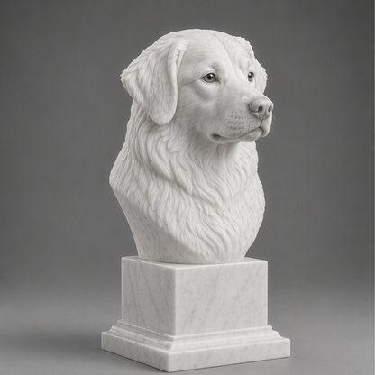 Busto Decorativo Nova Scotia Duck Tolling Retriever Personalizado | Escultura Artesanal em 7 Materiais (da sua escolha)
