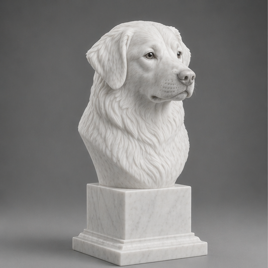 Busto Decorativo Nova Scotia Duck Tolling Retriever Personalizado | Escultura Artesanal em 7 Materiais (da sua escolha)