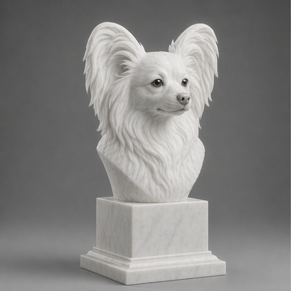 Busto Decorativo Papillon Personalizado | Escultura Artesanal em 7 Materiais (da sua escolha)