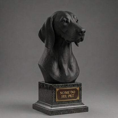 Busto Decorativo Personalizado Pointer | Escultura 3D com Nome Gravado
