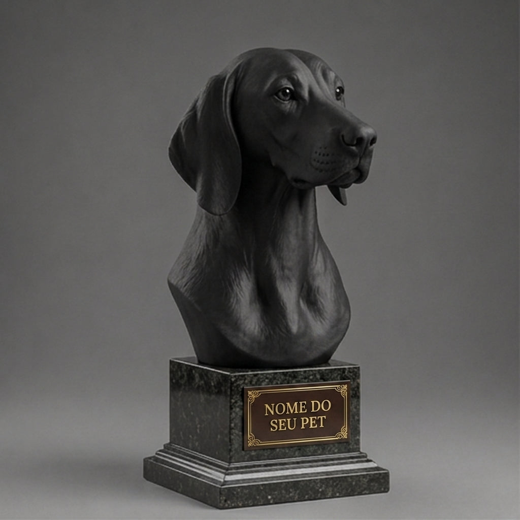 Busto Decorativo Personalizado Pointer | Escultura 3D com Nome Gravado