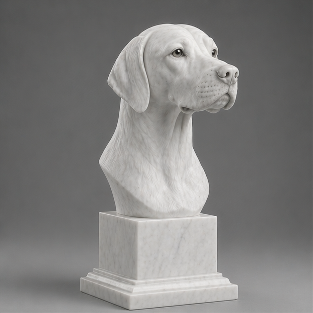 Busto Decorativo Pointer Personalizado | Escultura Artesanal em 7 Materiais (da sua escolha)
