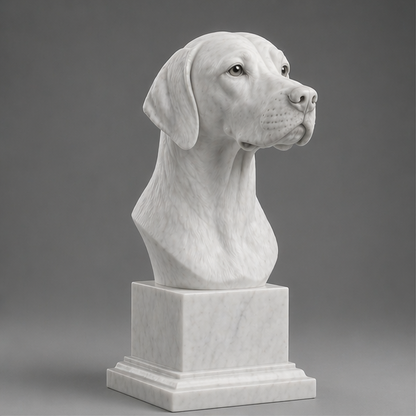 Busto Decorativo Pointer Personalizado | Escultura Artesanal em 7 Materiais (da sua escolha)