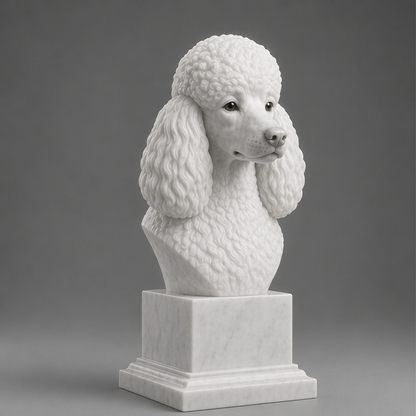 Busto Decorativo Poodle Personalizado | Escultura Artesanal em 7 Materiais (da sua escolha)