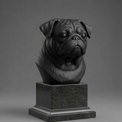 Busto 058-pug - Preto Carbono