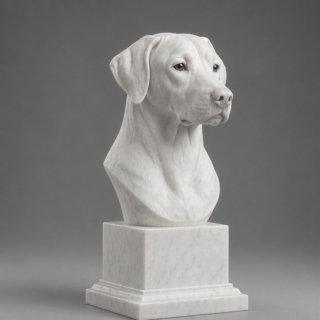 Busto Decorativo Rhodesian Ridgeback Personalizado | Escultura Artesanal em 7 Materiais (da sua escolha)