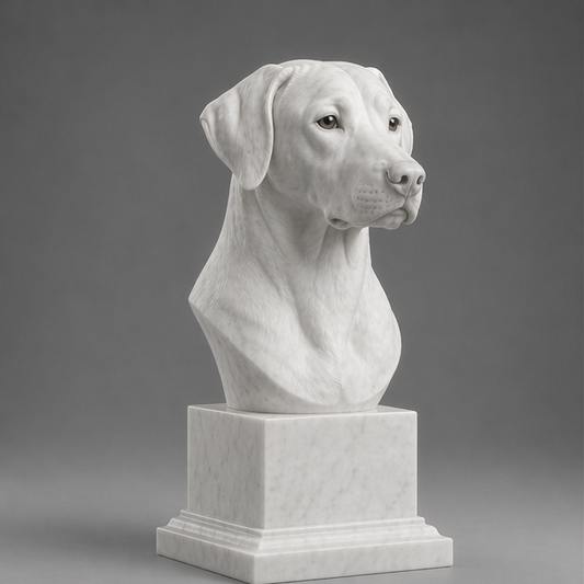 Busto Decorativo Rhodesian Ridgeback Personalizado | Escultura Artesanal em 7 Materiais (da sua escolha)