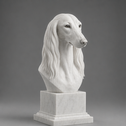 Busto Decorativo Saluki Personalizado | Escultura Artesanal em 7 Materiais (da sua escolha)