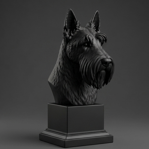 Busto 067-scottish-terrier - Preto Carbono
