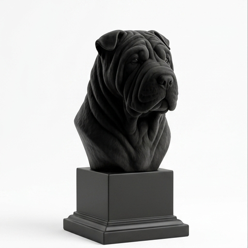 Busto 068-shar-pei - Preto Carbono