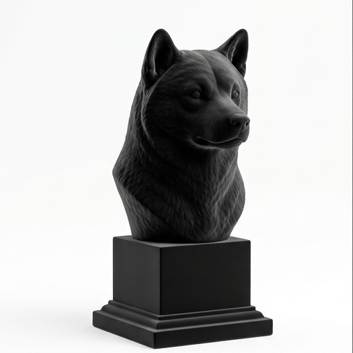 Busto 069-shiba-inu - Preto Carbono